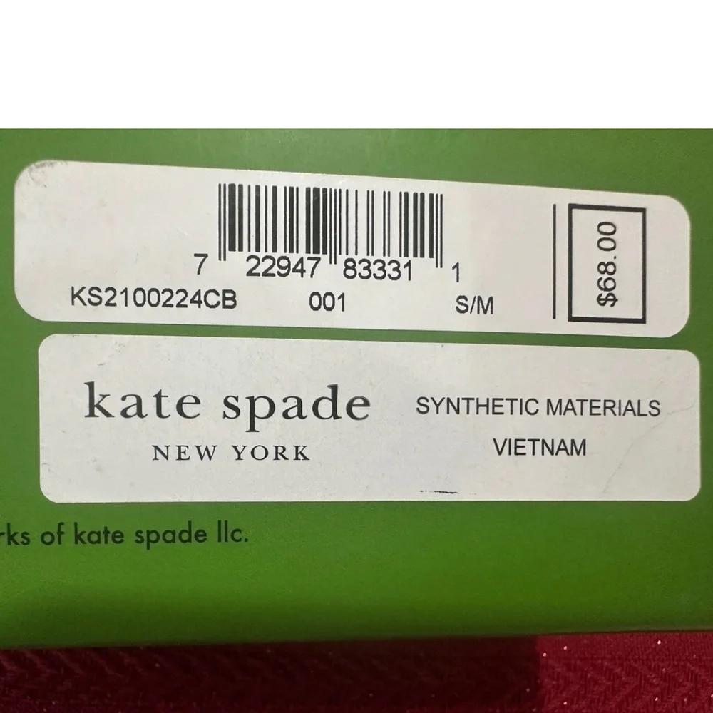 KATE SPADE NEW YORK bow belt with spade Logo Leather black Size S/M New